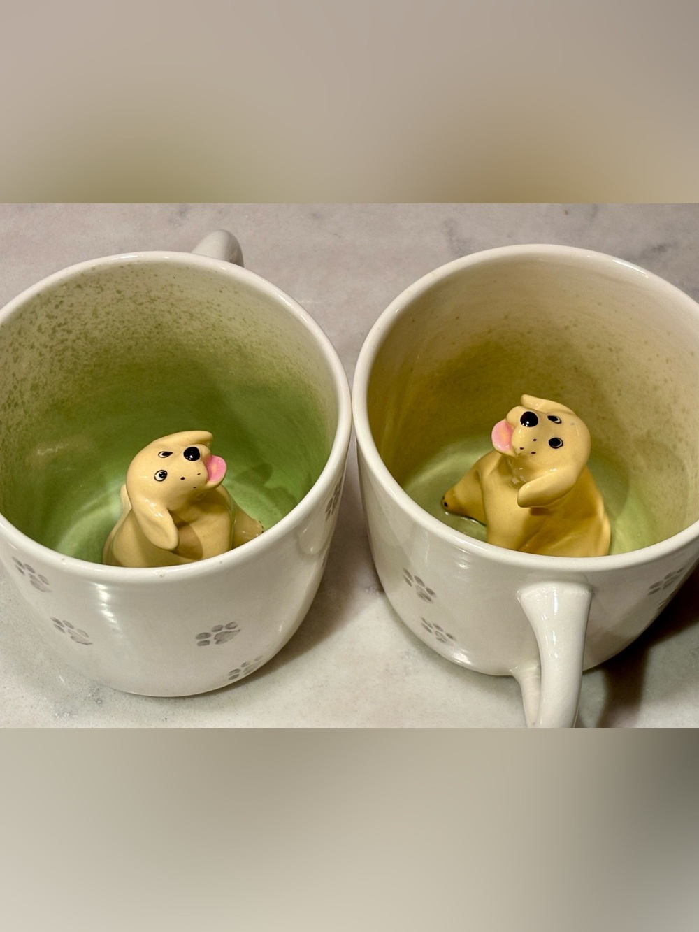2 SPADEMAN Pottery ANIMUGS Labrador Retriever Doggy Mugs 12oz